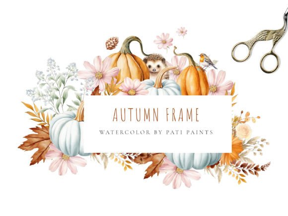 Download Autumn Watercolor Digital Frame Clipart - Digital Collection