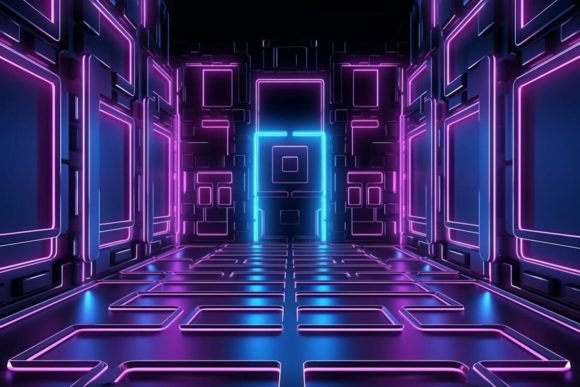 Download Illustration Tunnel Neon Background - Background Collection