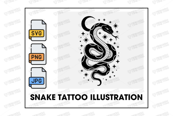 Download Snake Celestial Tattoo Illustration - Tattoo Collection