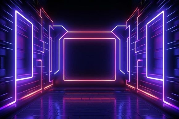 Download Illustration Tunnel Neon Background - Background Collection
