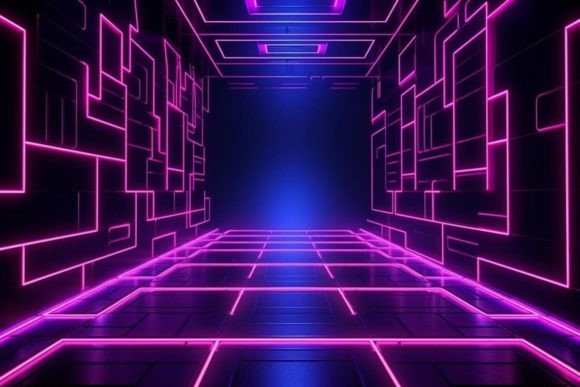 Download Illustration Tunnel Neon Background - Background Collection