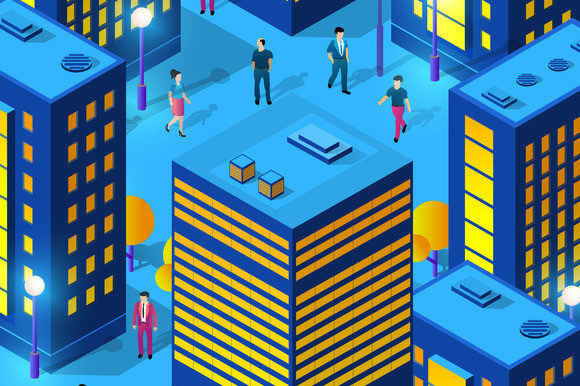 Download The Night City People Background - Background Collection