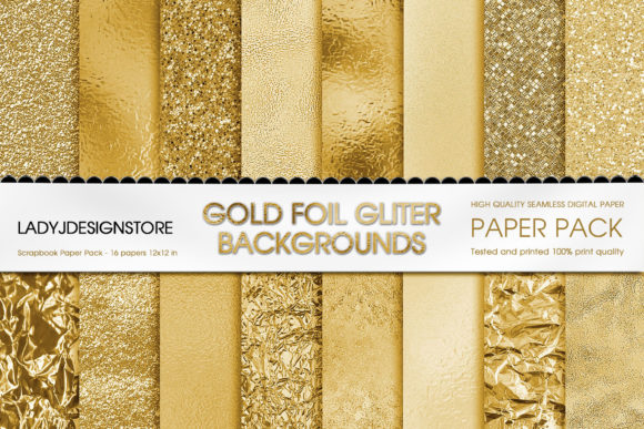Download Gold Foil Glitter Digital Paper - Digital Collection