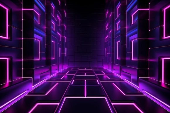 Download Illustration Tunnel Neon Background - Background Collection