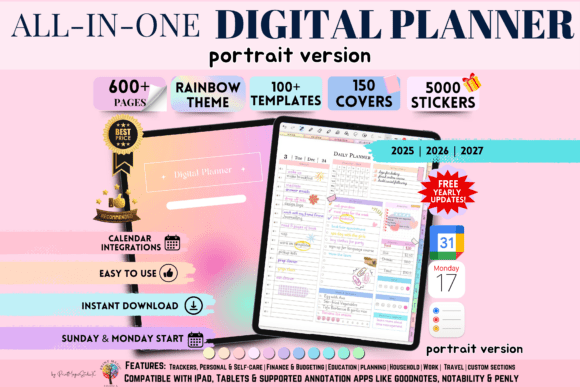 Download All in One Digital Planner (Portrait) - Digital Collection