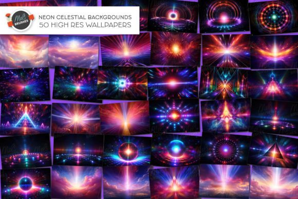 Download 50 Neon Celestial Sci-Fi Backgrounds - Background Collection