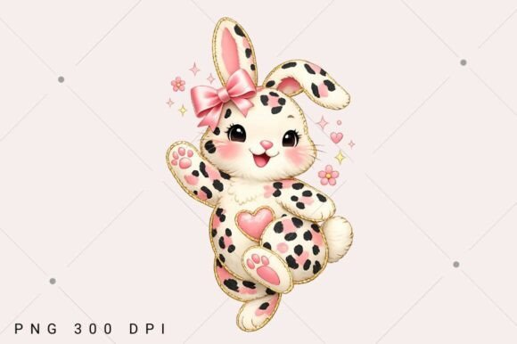 Download Happy Easter Leopard Print Bunny PNG - Premium Bundle