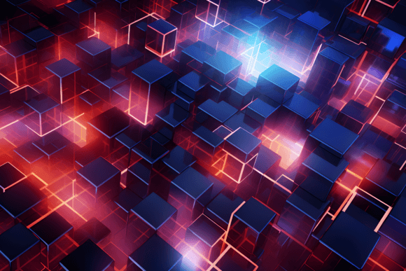 Download Neon Cubes Tech Background Wallpaper - Background Collection