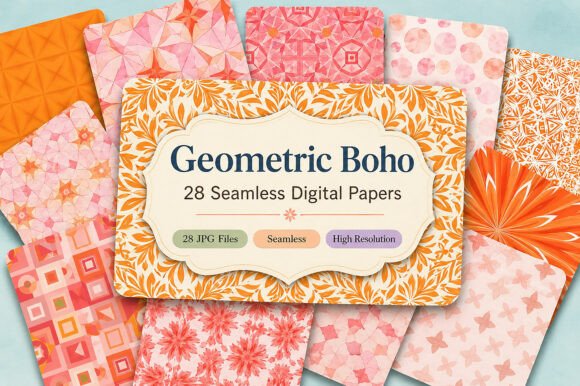 Download Geometric Boho Digital Patterns - Digital Collection