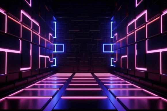 Download Illustration Tunnel Neon Background - Background Collection