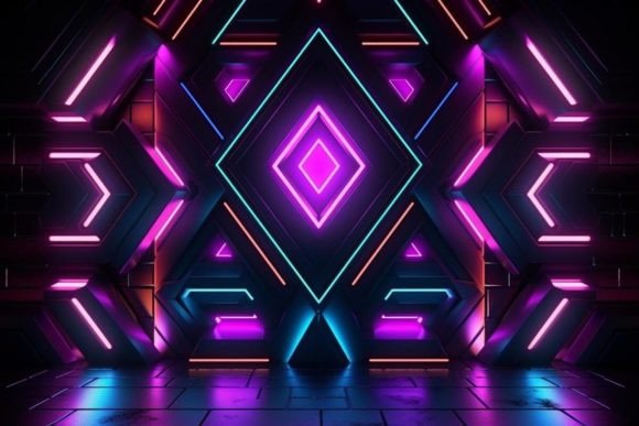Download Illustration Tunnel Neon Background - Background Collection