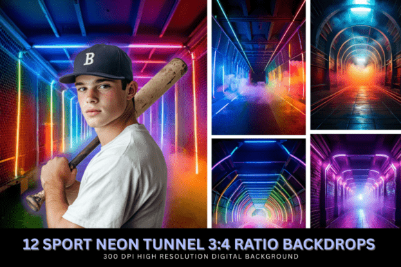 Download 12 Sport Neon Tunnel Backdrop Background - Background Collection