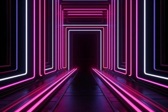 Download Neon Tunnel Neon Background - Background Collection
