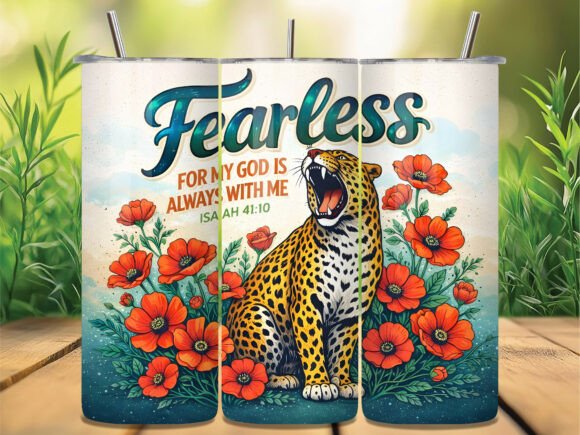 Download Fearless Leopard Christian Tumbler Wrap - Premium Resources