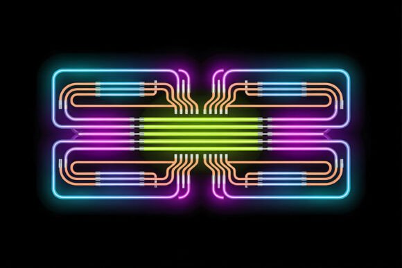 Download Abstract Neon Tube Circuit Background - Background Collection