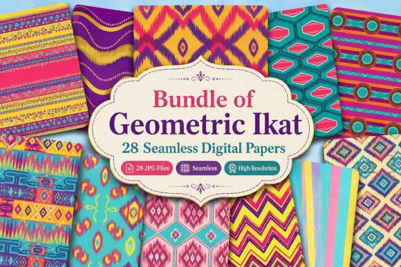 Download Bundle of Geometric Ikat Digital - Digital Collection
