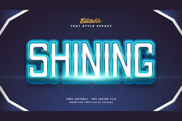 Download Bold Text Style in Blue Shining Effect - Shining effect Collection
