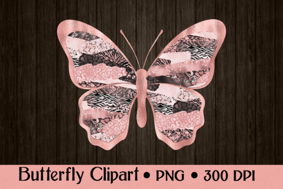 Download Butterfly PNG Digital Leopard Rose Gold - Digital Collection