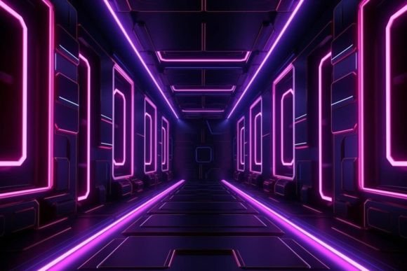 Download Illustration Tunnel Neon Background - Background Collection