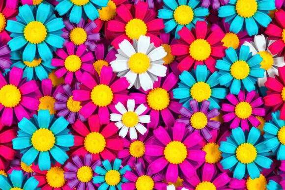 Download Neon Pop 3D Daisy Bloom Background - Background Collection